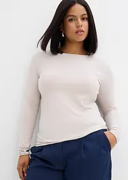 T-shirt manches longues léger à col bateau, bonprix