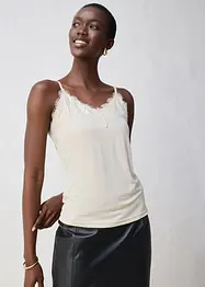 Top avec laine et dentelle, bonprix