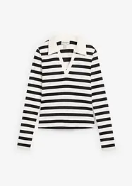 Langarm-Poloshirt aus Rippe, bonprix