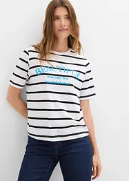 Gestreiftes T-Shirt aus reiner Baumwolle, bonprix