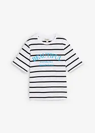 Gestreiftes T-Shirt aus reiner Baumwolle, bonprix