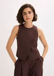 Gilet sans manches à boutons asymétriques, bonprix
