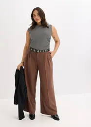 Pantalon fluide à pinces en viscose mélangée, bonprix