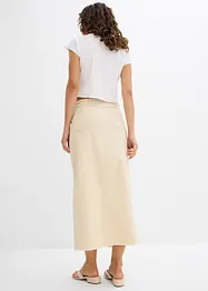 Jupe en twill avec franges, bonprix