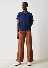 Feinstrickpullover mit Wollanteil und Polokragen, bonprix