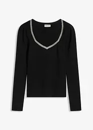Pull en fine maille avec détail bijou, bonprix