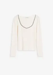Feinstrickpullover mit Schmuck-Detail, bonprix