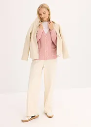 Melange Strickjacke mit goldfarbigen Knöpfen, bonprix
