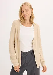 Gilet en maille chinée avec boutons dorés, bonprix
