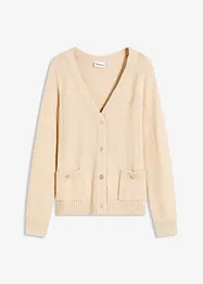Gilet en maille chinée avec boutons dorés, bonprix