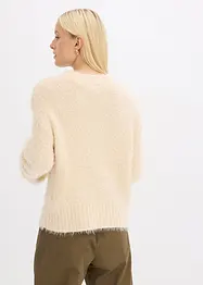 Boxy-Pullover aus flauschigem Federgarn, bonprix