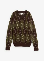 Pull à losanges en fine maille, bonprix