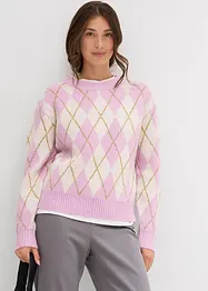Feinstrickpullover mit Karomuster, bonprix