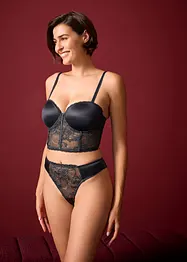 Soutien-gorge balconnet en polyamide brillant avec dentelle à franges, bonprix