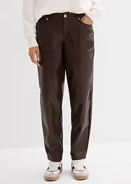 Lederimitat-Hose im Barrel Shape, Mid Waist, bonprix