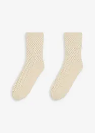 Kuschelsocken mit Lurexgarn, Teddyfutter und Antirutschsohle, bonprix
