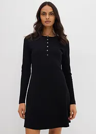 Rippkleid aus elastischem Baumwoll-Mix, bonprix