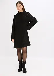 Mini-Strickkleid mit Satin-Schleife und Pailletten, bonprix