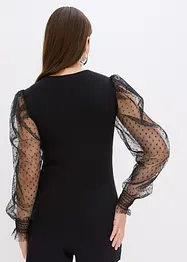 Feinstrickpullover mit Meshärmeln, bonprix