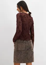 Langarmshirt mit Flockprint, bonprix