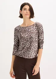 T-shirt à imprimé léopard brillant, bonprix
