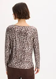 T-shirt à imprimé léopard brillant, bonprix