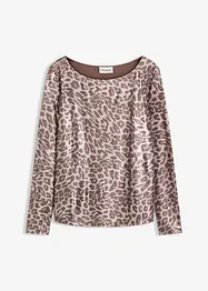 T-shirt à imprimé léopard brillant, bonprix