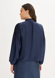 Tunique en satin brillant avec passepoils, bonprix