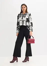 Satinbluse mit Kontrastpipings, bonprix