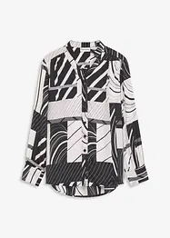 Satinbluse mit Kontrastpipings, bonprix