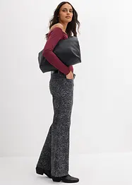 Pantalon large en twill imprimé léopard, bonprix
