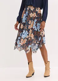 Chiffon-Midirock mit asymmetrischem Saum, bonprix