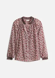 Gemusterte Chiffon-Bluse mit Stickerei, bonprix
