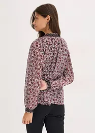 Gemusterte Chiffon-Bluse mit Stickerei, bonprix