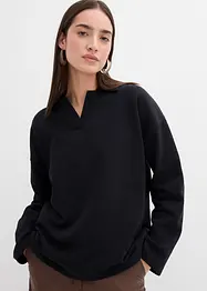 Sweatshirt mit gestricktem Polokragen aus Bio-Baumwolle, bonprix