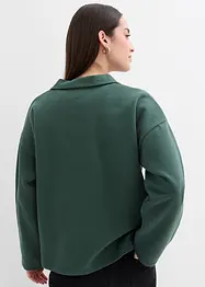 Sweatshirt mit gestricktem Polokragen aus Bio-Baumwolle, bonprix