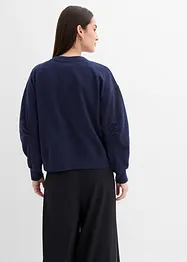 Sweatshirt mit weitem Ripp-Kragen aus Bio-Baumwolle, bonprix