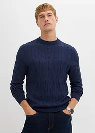 Pull à motif torsadé en maille 100% coton, bonprix