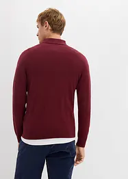 Feinstrick-Polopullover mit edler Merinowolle, Slim Fit, bonprix