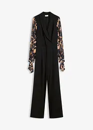 Jersey-Jumpsuit mit Mesh-Ärmeln, bonprix
