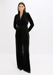 Jersey-Jumpsuit aus fließendem Samt, bonprix