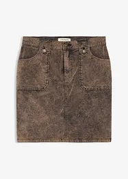 Kurzer Cordrock in Washed-Optik, bonprix