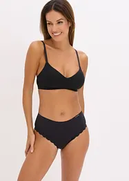 Gepolstertes Bralette ohne Bügel aus gerippter Bio-Baumwolle, bonprix