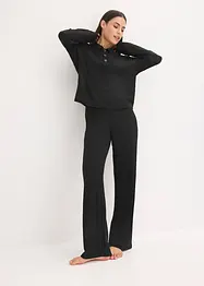 Weit geschnittener Loungewear Hausanzug aus weicher Rippe, bonprix