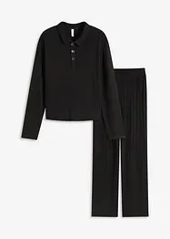Weit geschnittener Loungewear Hausanzug aus weicher Rippe, bonprix