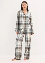 Gewebter Flanell Pyjama mit Glitzergarn und Geschenktasche, bonprix