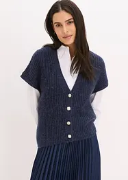Gilet sans manches en maille avec boutons décoratifs, bonprix