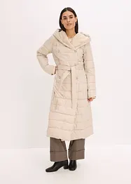 wasserabweisender Steppmantel mit Wollimitat Besatz und Bindegürtel (2-tlg.), bonprix