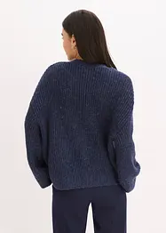 Oversized Strickjacke mit Glitzergarn und Wollanteil, bonprix