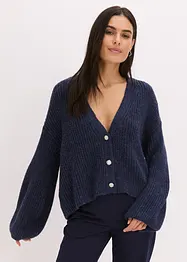 Oversized Strickjacke mit Glitzergarn und Wollanteil, bonprix